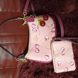 Coach Pink Cherry Crossbody Bag Set